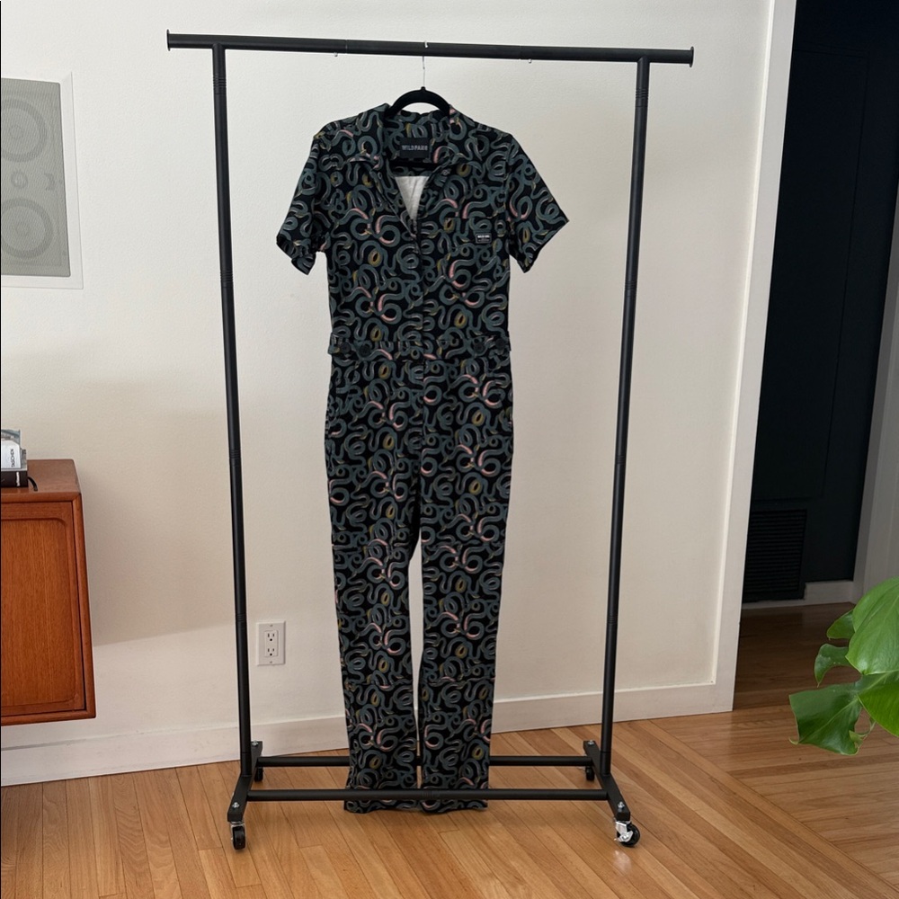 Wildfang Multicolor Patterned Jumpsuit / High Waisted Coverall / Small / Regular - Picture 8 of 10
